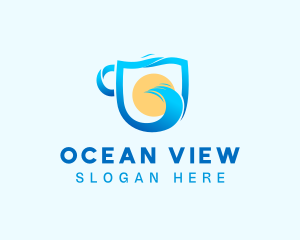 Ocean Wave Cup logo design