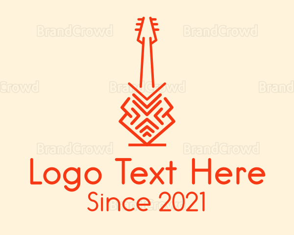 Abstract Electric Guitar Logo