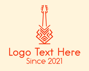 Classic Music - Abstract Electric Guitar logo design