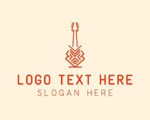 Music Lessons - Abstract Electric Guitar logo design