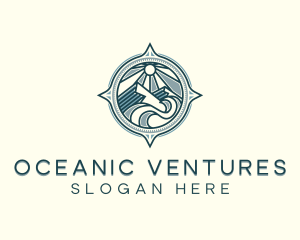 Mountain Adventure Compass logo design