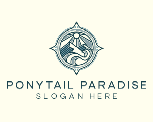 Mountain Adventure Compass logo design