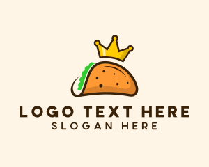 Taco - Mexican Taco King Crown logo design