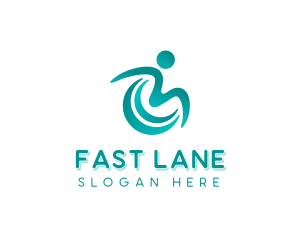 Fast Wheelchair Disability logo design