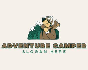 Camper - Mountain Glamping Camper logo design