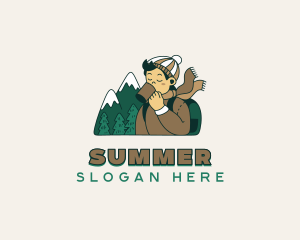 Mountain Glamping Camper  logo design