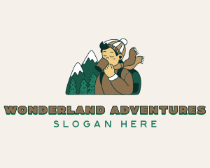 Mountain Glamping Camper  logo design