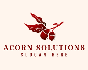 Organic Maroon Acorn logo design