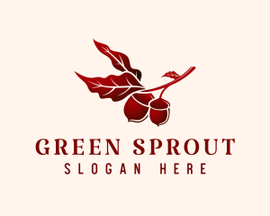 Organic Maroon Acorn logo design