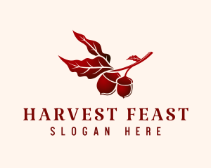 Organic Maroon Acorn logo design