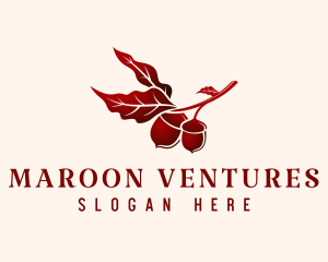 Organic Maroon Acorn logo design