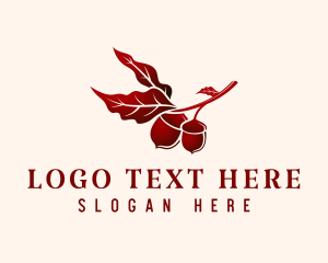 Plant - Organic Maroon Acorn logo design