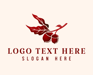 Organic Maroon Acorn Logo