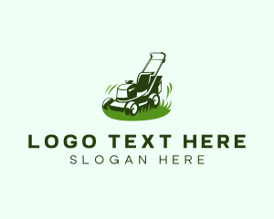 Lawn Maintenance - Backyard Lawn Mower logo design