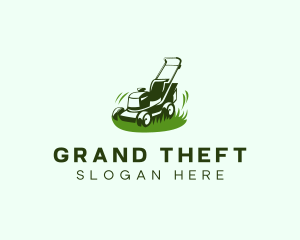 Mowing - Backyard Lawn Mower logo design