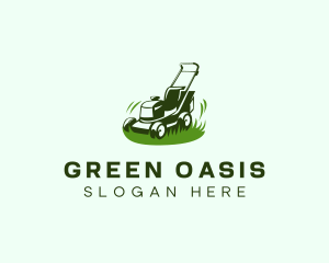 Vegetation - Backyard Lawn Mower logo design