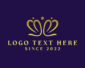 Tiara - Golden Pageant Crown logo design