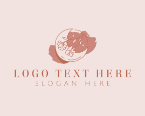 Organic - Floral Moon Cosmetics logo design