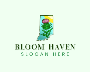 Indiana Flower Botanical logo design