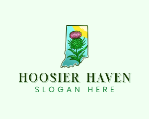 Indiana - Indiana Flower Botanical logo design