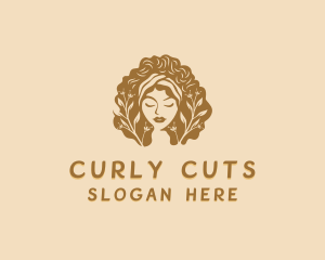 Curly - Woman Curly Hair logo design