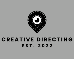 Directing - Film Strip Lens Pin logo design