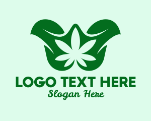 Plant - Organic Cannabis Leaf logo design