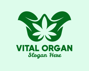 Organic Cannabis Leaf  logo design