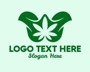 Organic Cannabis Leaf  Logo
