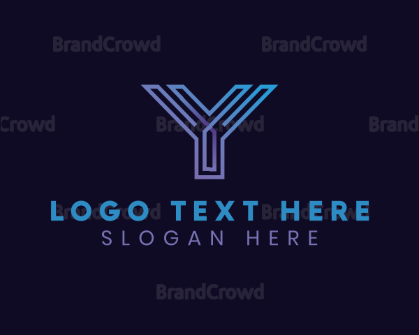 Modern Digital Letter Y Logo
