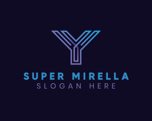 Application - Modern Digital Letter Y logo design