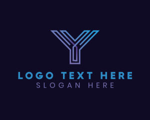 App - Modern Digital Letter Y logo design