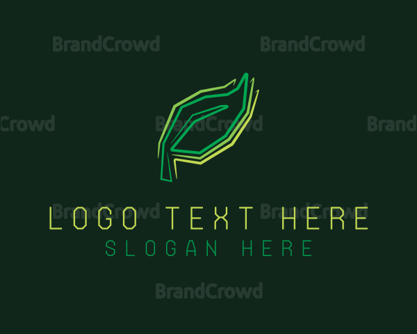 Organic Geometric Leaf Logo