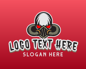 Skull Streamer Gaming Mascot  Logo