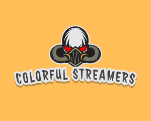 Skull Streamer Halloween logo design