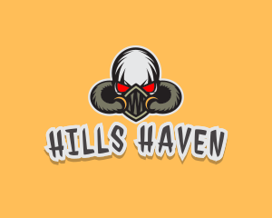 Skull Streamer Halloween logo design