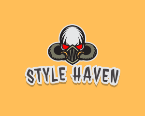 Skull Streamer Halloween logo design