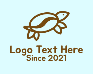 Caffeine - Coffee Bean Turtle logo design