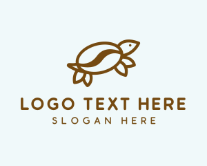 Minimalist - Coffee Bean Turtle logo design