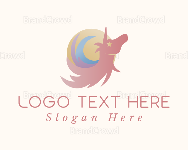 Whimsical Unicorn Star Logo