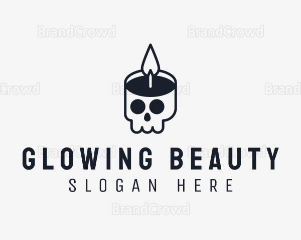 Skull Candle Flame Logo