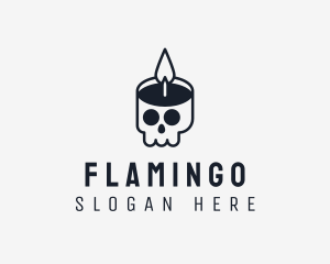 Celebration - Skull Candle Flame logo design