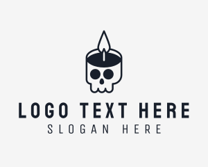 Skull - Skull Candle Flame logo design