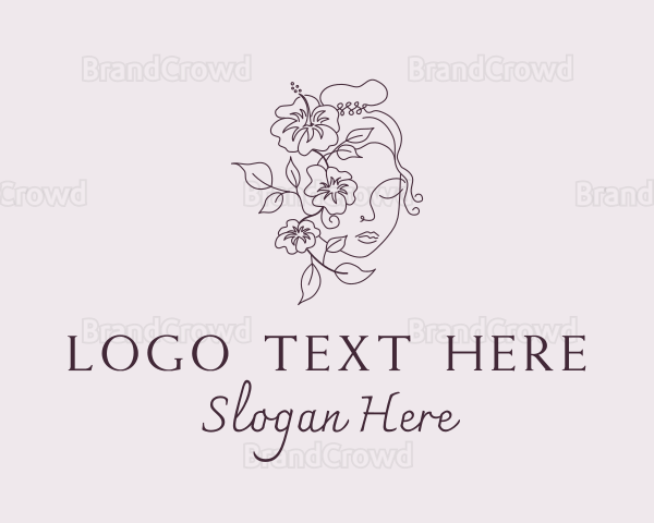 Floral Makeup Face Lady Logo