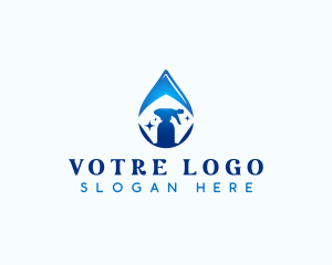 Cleaning - Spray Bottle Cleaning Droplet logo design