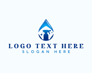 Spray Bottle Cleaning Droplet Logo