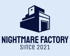 Blue Warehouse Silhouette  logo design