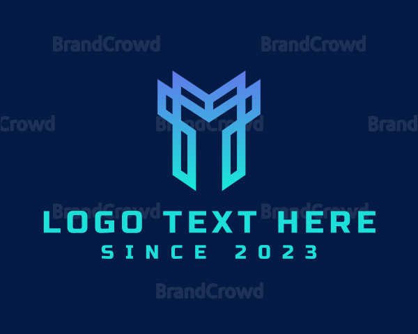 Geometric Cyber Helmet Logo