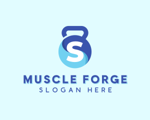 Hypertrophy - Fitness Kettlebell Letter S logo design