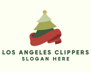 Holiday Christmas Tree Ribbon Logo